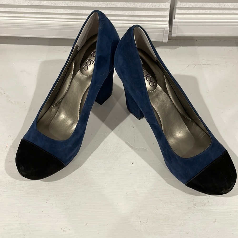 Navy and Black Suede heels